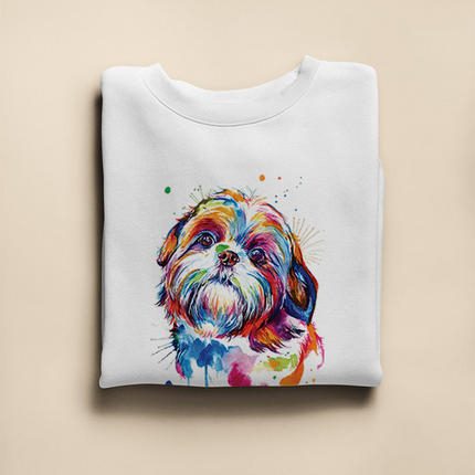 Colorful Shih Tzu Dog Hoodie or Sweatshirt -Weekday Best Designs