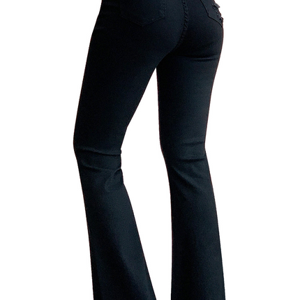 High Rise Ripped Raw Hemline Flare Jeans