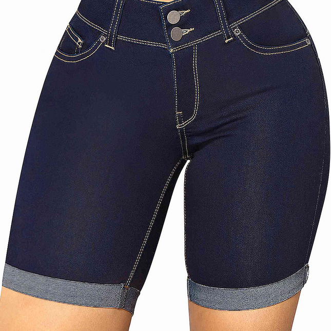 Mid Rise Butt Lifting Stretchy Bermuda Shorts