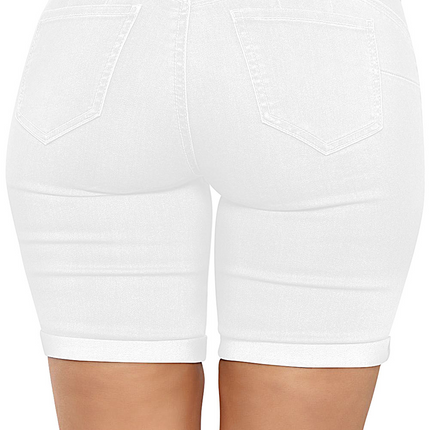 Mid Rise Butt Lifting Stretchy Bermuda Shorts