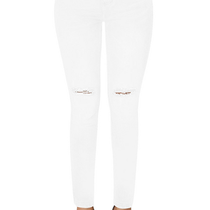 Mid Rise Ripped Stretchy Skinny Jeans