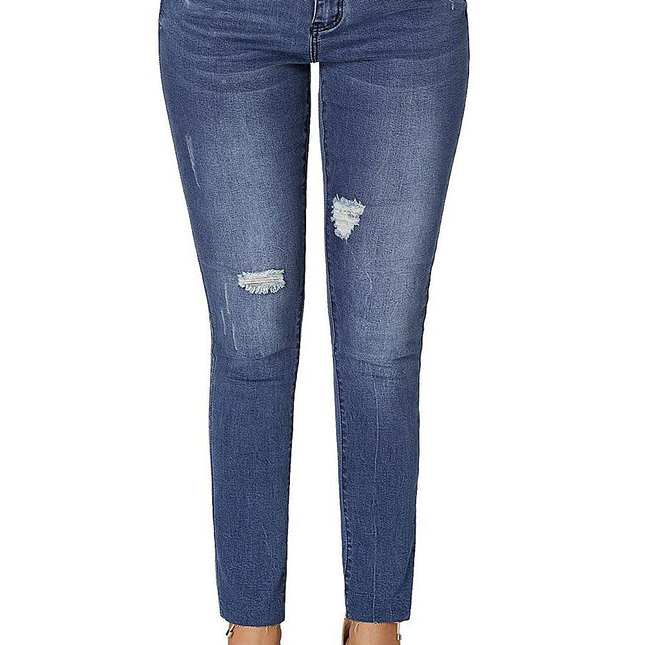 High Rise Ripped Stretchy Skinny Ankle Jeans