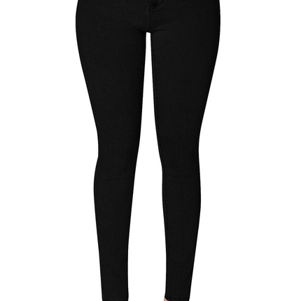 High Rise Buttons Belt Skinny Jeans