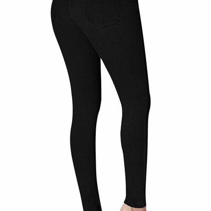 High Rise Buttons Belt Skinny Jeans