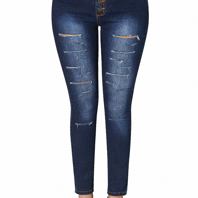 High Rise Buttons Belt Skinny Jeans