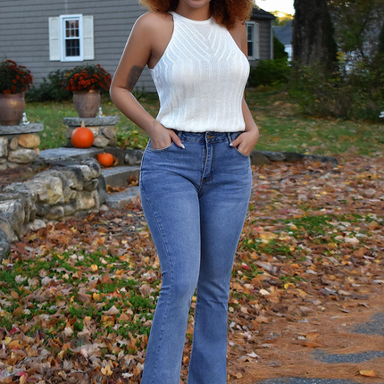 Mid Rise Strecthy Flare Jeans