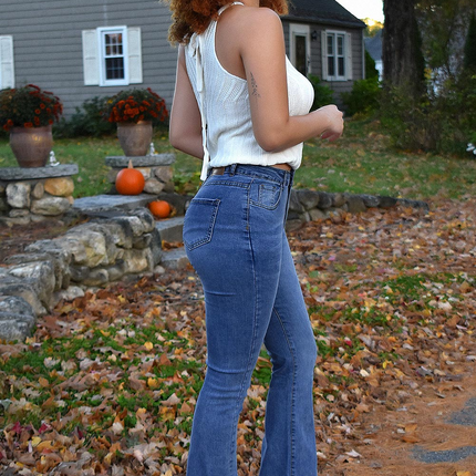 Mid Rise Strecthy Flare Jeans