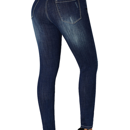 Mid Rise Ripped Ankle Skinny Jeans