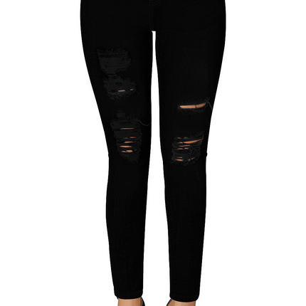 Mid Rise Ripped Ankle Skinny Jeans
