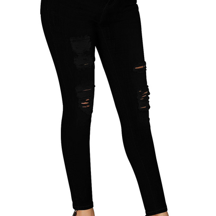 Mid Rise Ripped Ankle Skinny Jeans