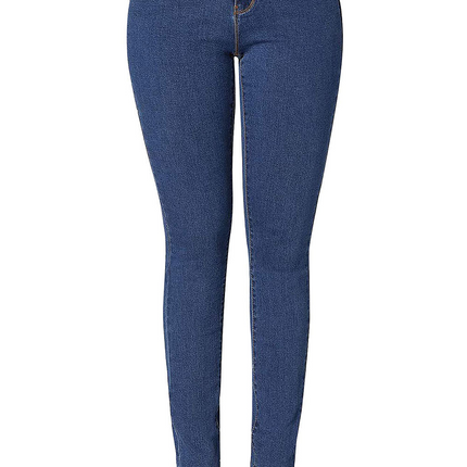 High Rise Buttons Belt Skinny Jeans