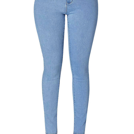 High Rise Buttons Belt Skinny Jeans