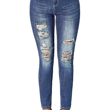 Mid Rise Ripped Ankle Skinny Jeans