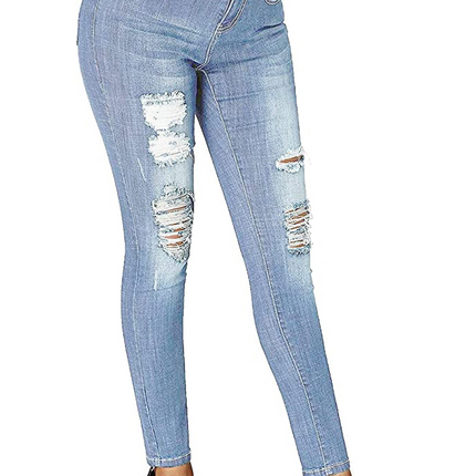 Mid Rise Ripped Ankle Skinny Jeans