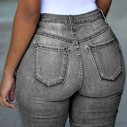 Mid Rise Hollow-out Ripped Bermuda Shorts