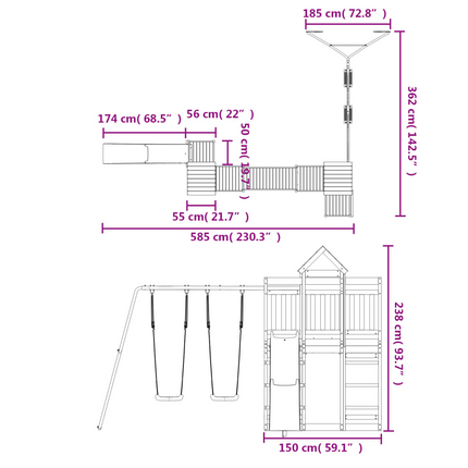 vidaXL Outdoor Playset Solid Wood Douglas