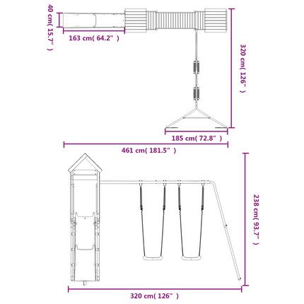 vidaXL Outdoor Playset Solid Wood Pine