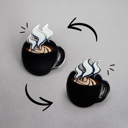 Coffee Interactive Sliding Enamel Pin