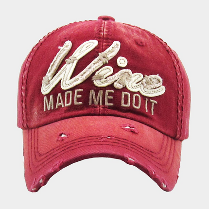 Distressed Wine Baseball Cap
