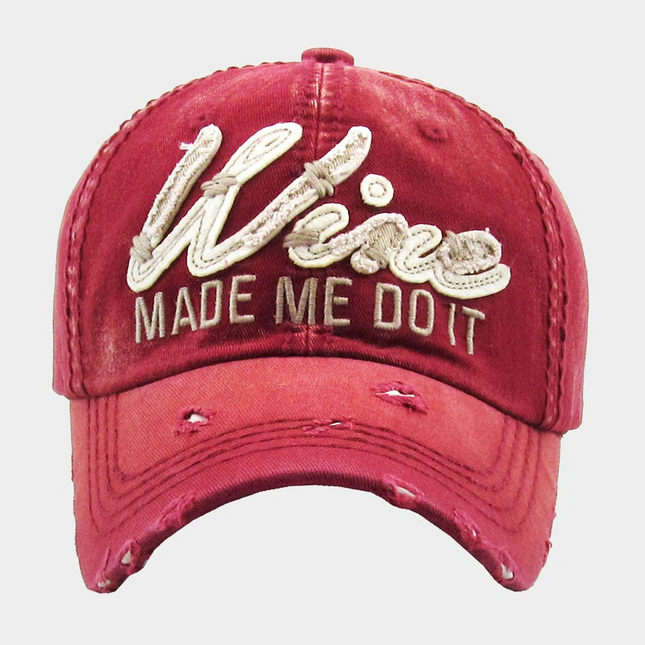 Distressed Wine Baseball Cap