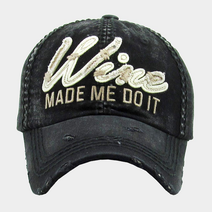 Distressed Wine Baseball Cap