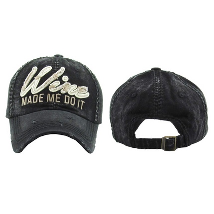 Distressed Wine Baseball Cap