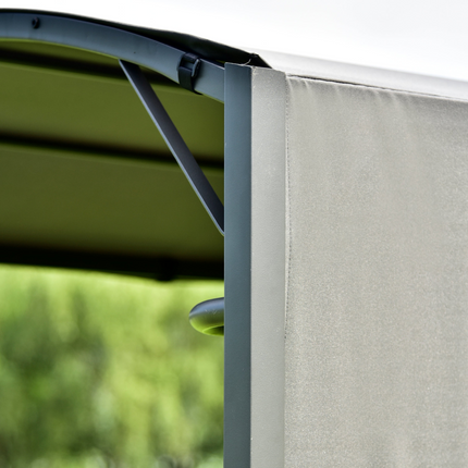 TOPMAX Iron Double Tiered BBQ Grill Gazebo (Gray)