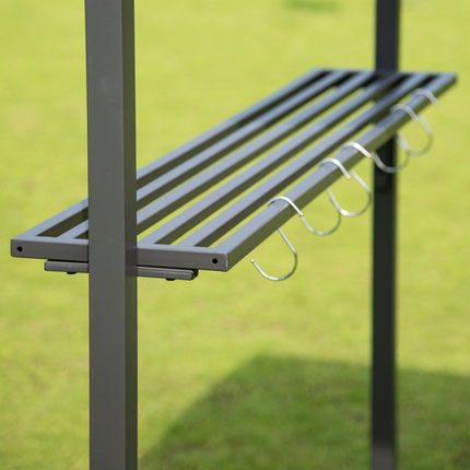 TOPMAX Iron Double Tiered BBQ Grill Gazebo (Gray)