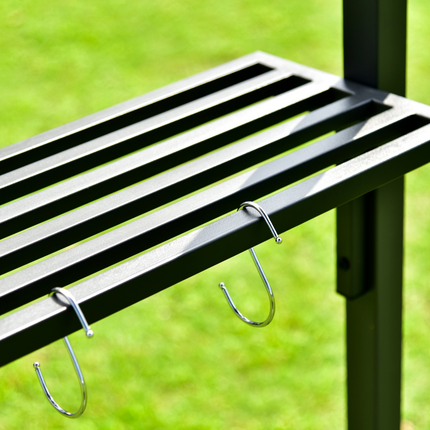 TOPMAX Iron Double Tiered BBQ Grill Gazebo (Gray)