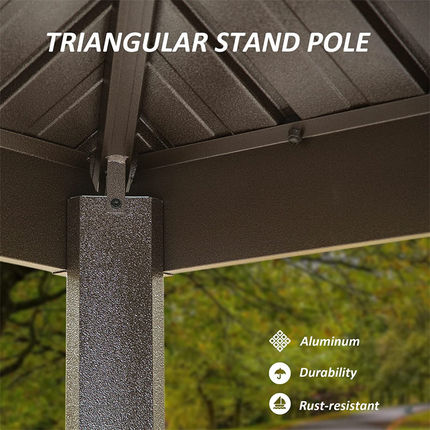 TOPMAX 8' × 6' Aluminum Grill Gazebo with Shelves (Grey)