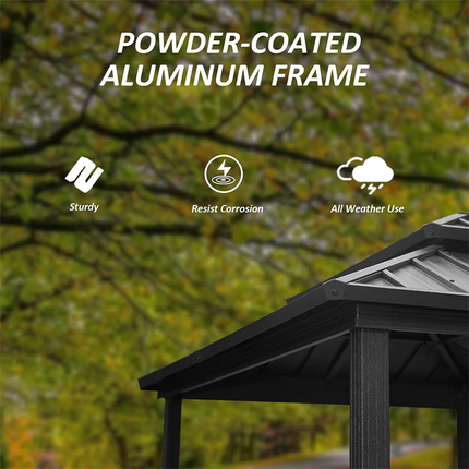 TOPMAX 8' × 6' Aluminum Grill Gazebo with Shelves (Grey)