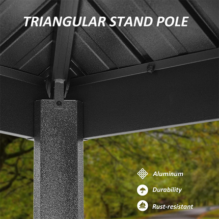 TOPMAX 8' × 6' Aluminum Grill Gazebo with Shelves (Grey)