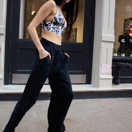 Remi Navy Wide-Leg Pants