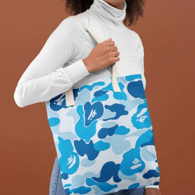 Blue Dots Camoflduge Tote Bag