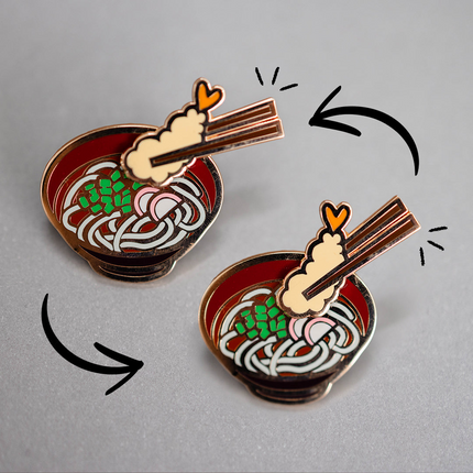 Udon Interactive Sliding Enamel Pin