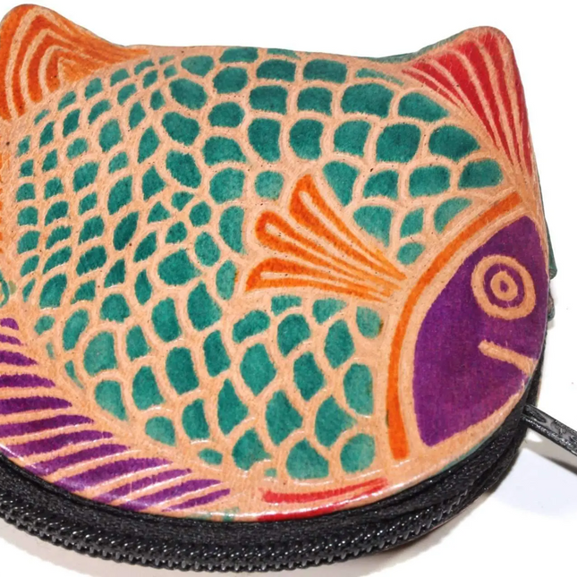 Colorful Fishies Coin Leather Purse