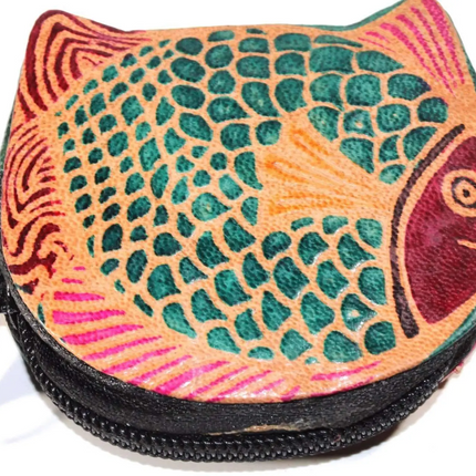 Colorful Fishies Coin Leather Purse