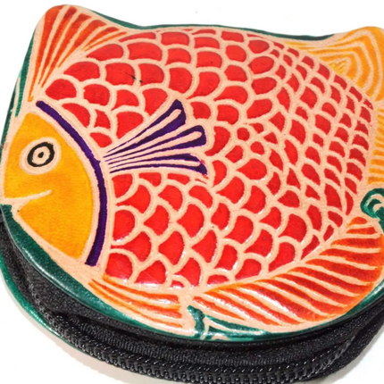 Colorful Fishies Coin Leather Purse