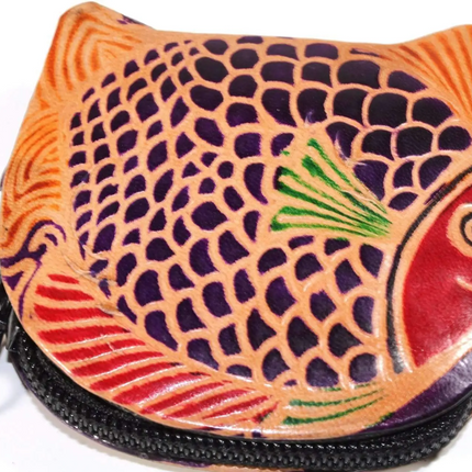 Colorful Fishies Coin Leather Purse