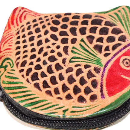 Colorful Fishies Coin Leather Purse