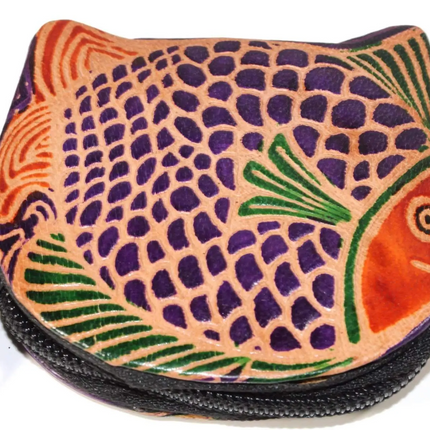 Colorful Fishies Coin Leather Purse