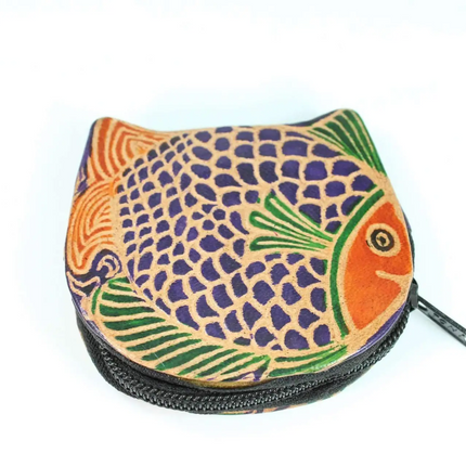 Colorful Fishies Coin Leather Purse