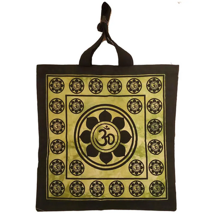 Aum Sanskrit Symbol Lotus Chakra Tie Dye Market Tote Bag Canvas Graphic