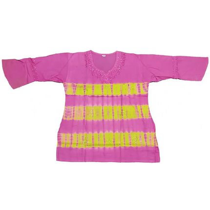 Butterfly Long Sleeve Sequin Tunic Tie Dye Top