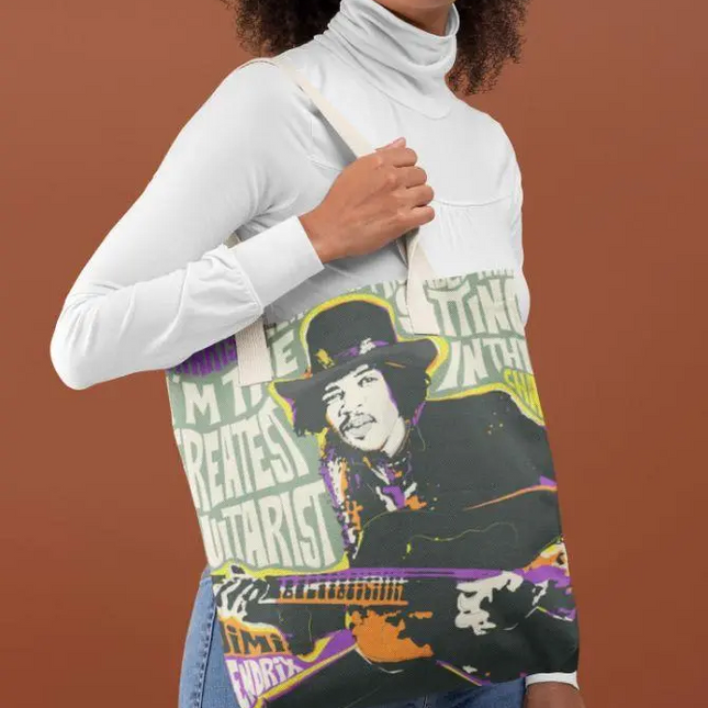 Guitar God Pop Art Quote Tote Bag