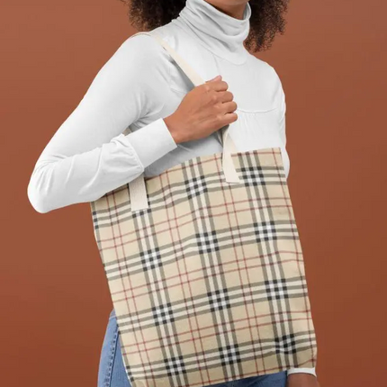 Burberry Old Branded Pattern Tote Bag