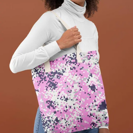 Pink Pixelate Camofludge Tote Bag