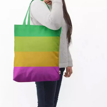 Mindscape Pink Yellow And Green Pattern Baesic Tote Bag