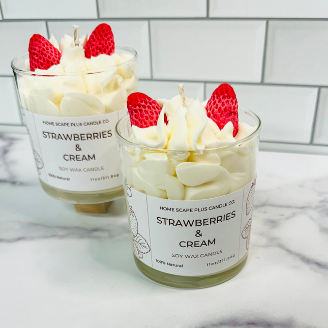 Soy Wax Candle Strawberries & Cream
