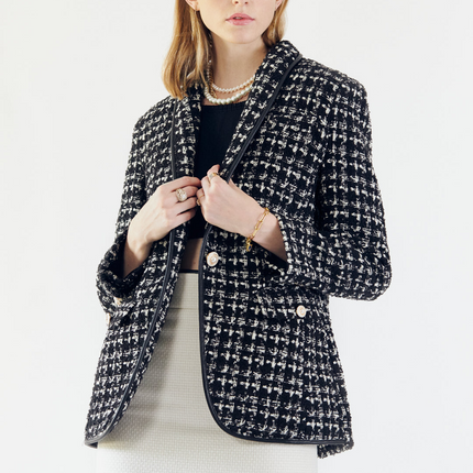 Black & White Tweed Checkers Jacket
